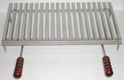 BISTECCHIERA GRATICOLA GERIGLIA INOX RACCOGLISUGO CON PIEDI APPOGGIO CM.80X36
