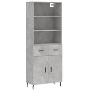Credenza | Madia | Buffet da pranzo | Armadio da pranzo Grigio Cemento 69,5x34x180 cm in Legno Multistrato