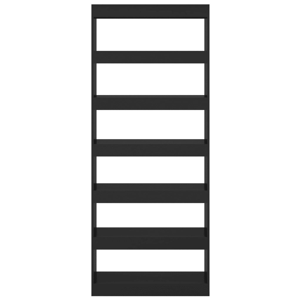 Libreria/Divisorio Nero 80x30x198 cm in Truciolato 811728