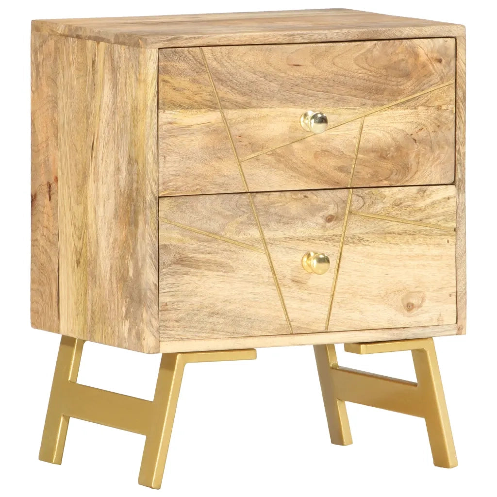 Comodino 40x30x50 cm in Legno Massello di Mango cod mxl 56611