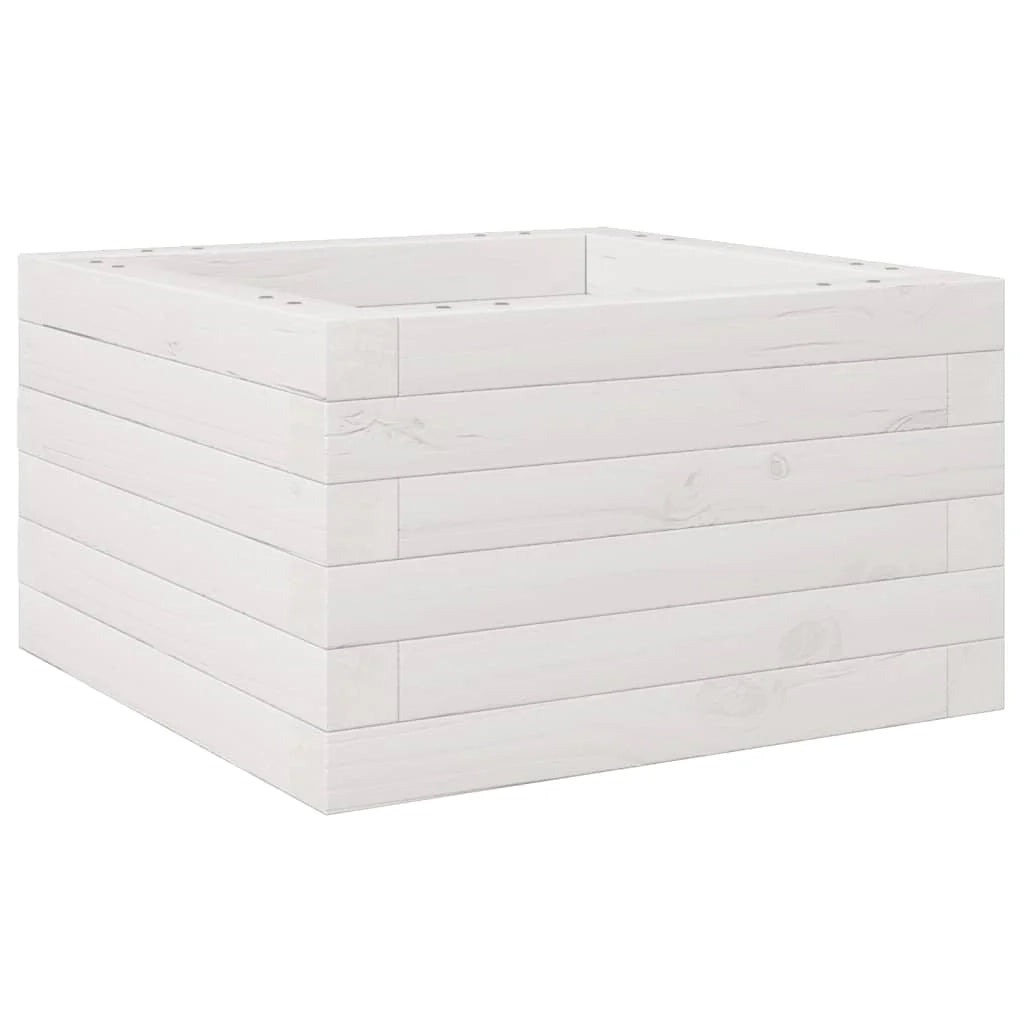 Fioriera rialzata per piante e fiori terrazza giardino 40 x 40 x 23 cm legno di pino massiccio bianco 02_0037525