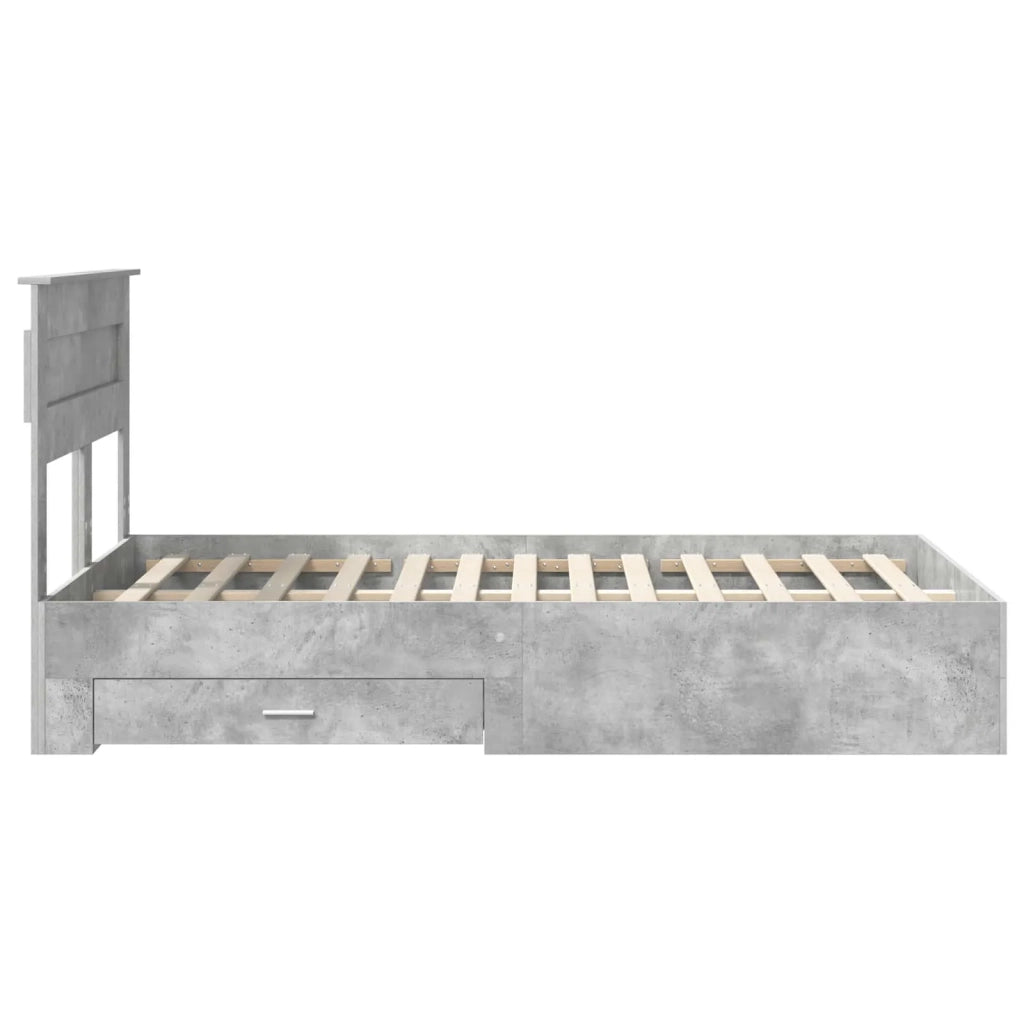 Struttura del letto con testiera Grigio cemento 120 x 190 cm