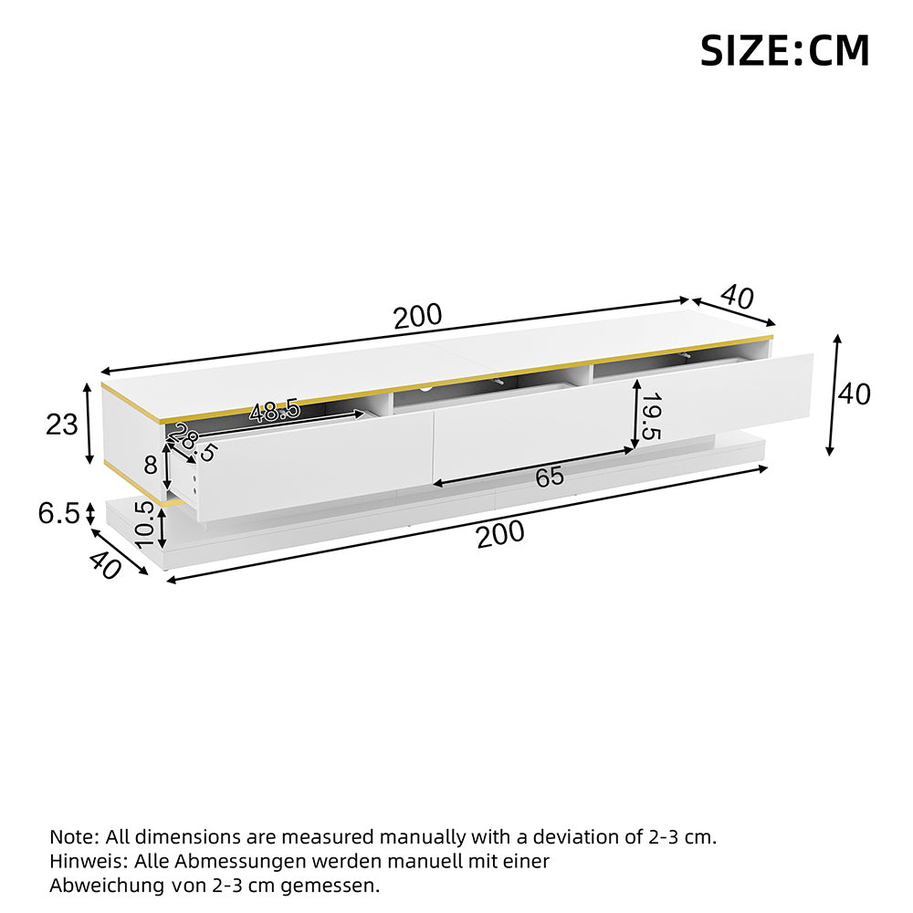Set mobile TV+tavolino - Xylo - 3+2 cassetti bianco oro