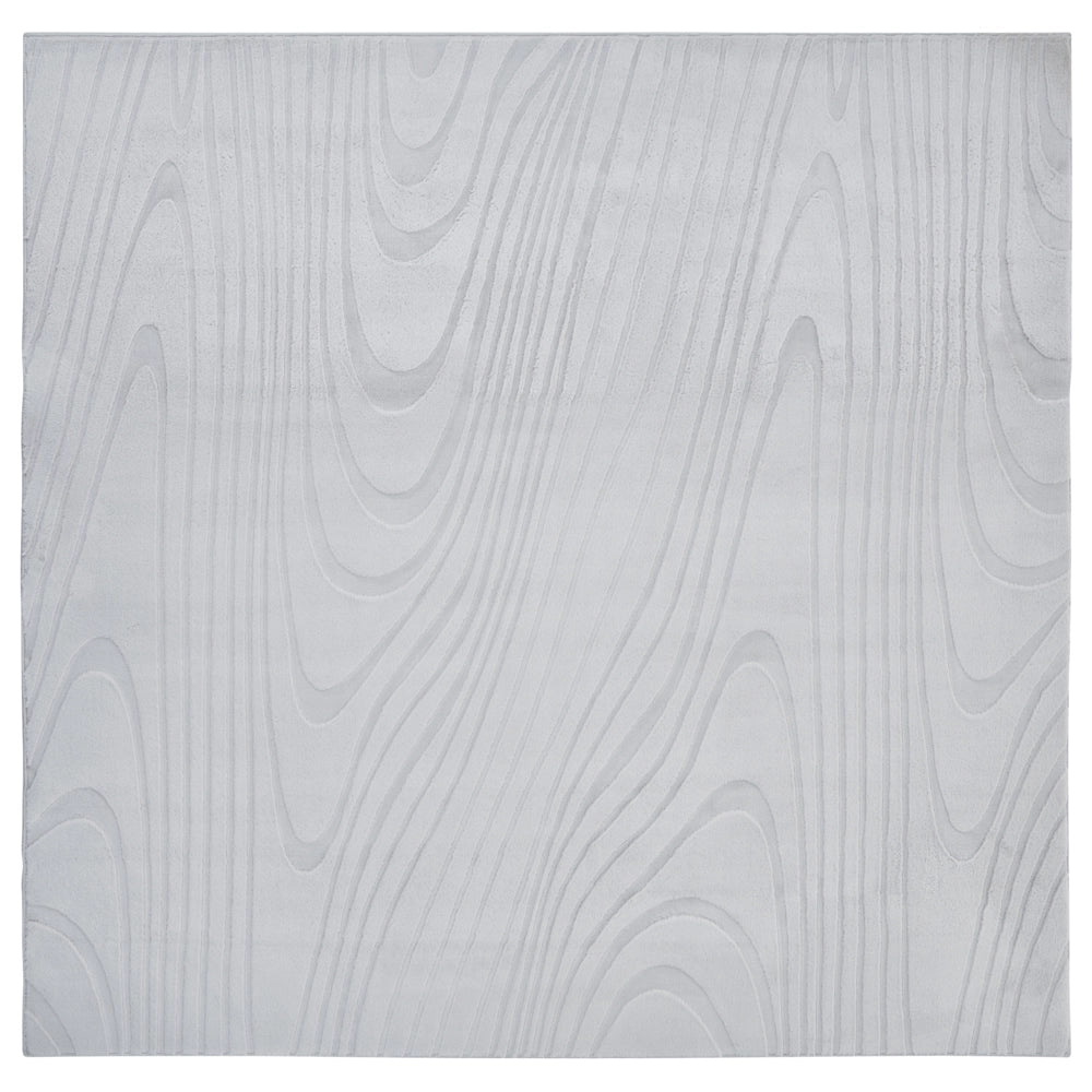 Tappeto in pelliccia sintetica di coniglio grigio chiaro in poliestere, 160 x 160 cm, quadrato, morbido, a pelo lungo, motivo geometrico