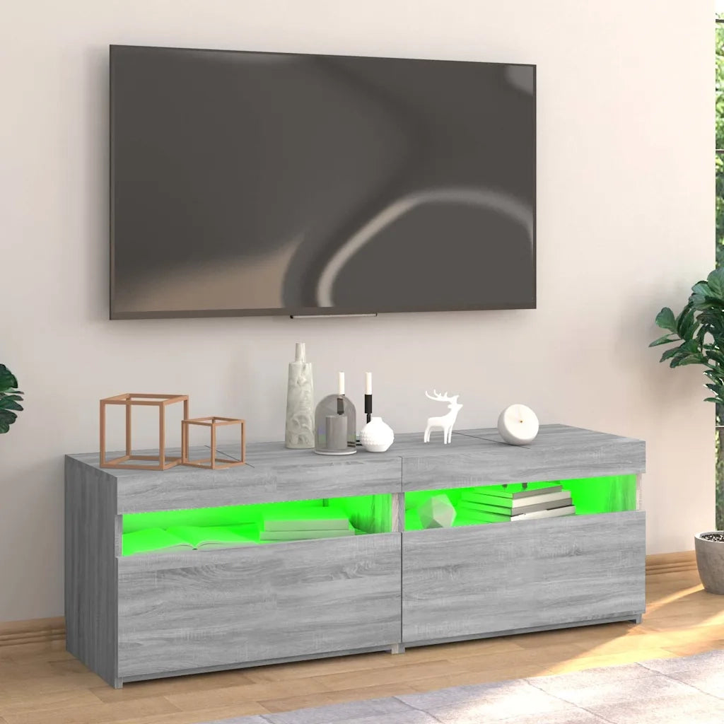 Mobile Porta TV con Luci LED Grigio Sonoma 120x35x40 cmcm 815673