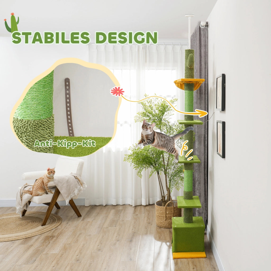Tiragraffi da soffitto regolabile 230-275 cm verde