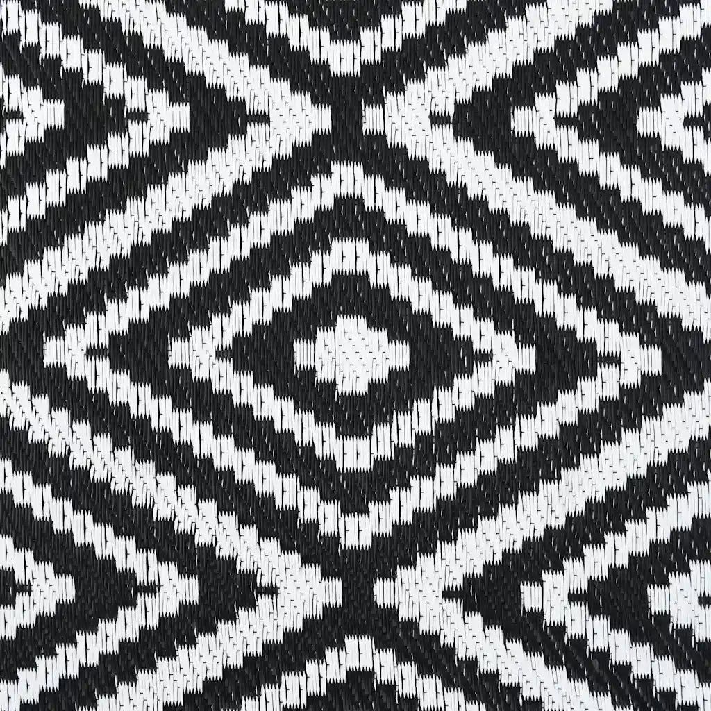Tappeto da Esterni ARAKIL Bianco e Nero 190x290 cm in PP CFW3160850