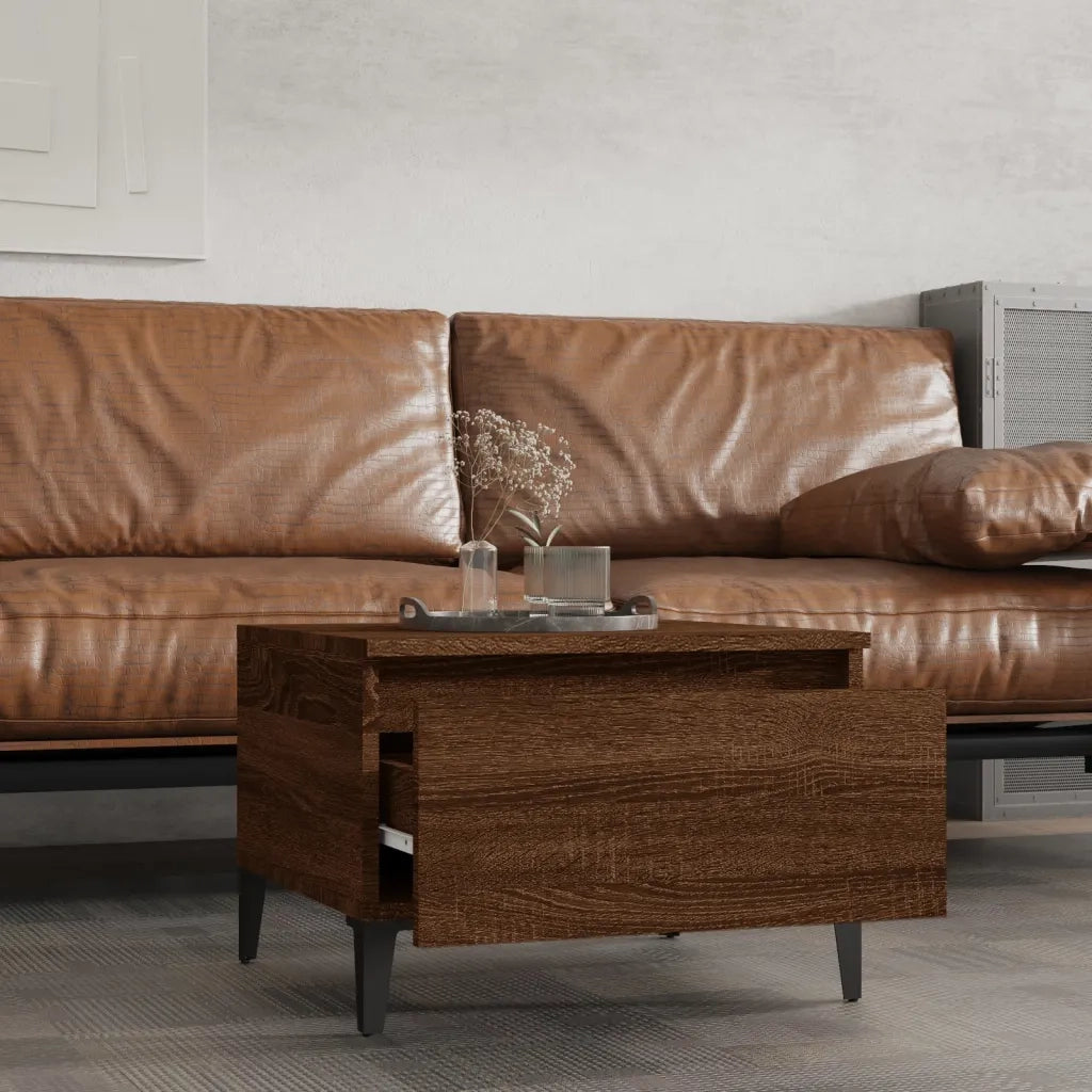 Tavolino da Salotto Rovere Marrone 50x46x35cm Legno Multistrato 819530