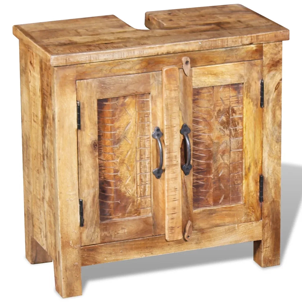 Armadietto da Bagno con Specchio in Legno Massello di Mango cod mxl 5555