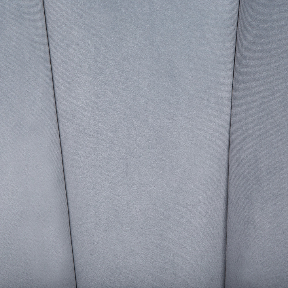 Poltrona con rivestimento in tessuto di velluto grigio chiaro Sedia con schienale Glam Shell