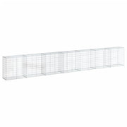 Gabbione recinto a gabbia muro di contenimento con coperchio 700 x 50 x 100 cm ferro zincato argento 02_0040193