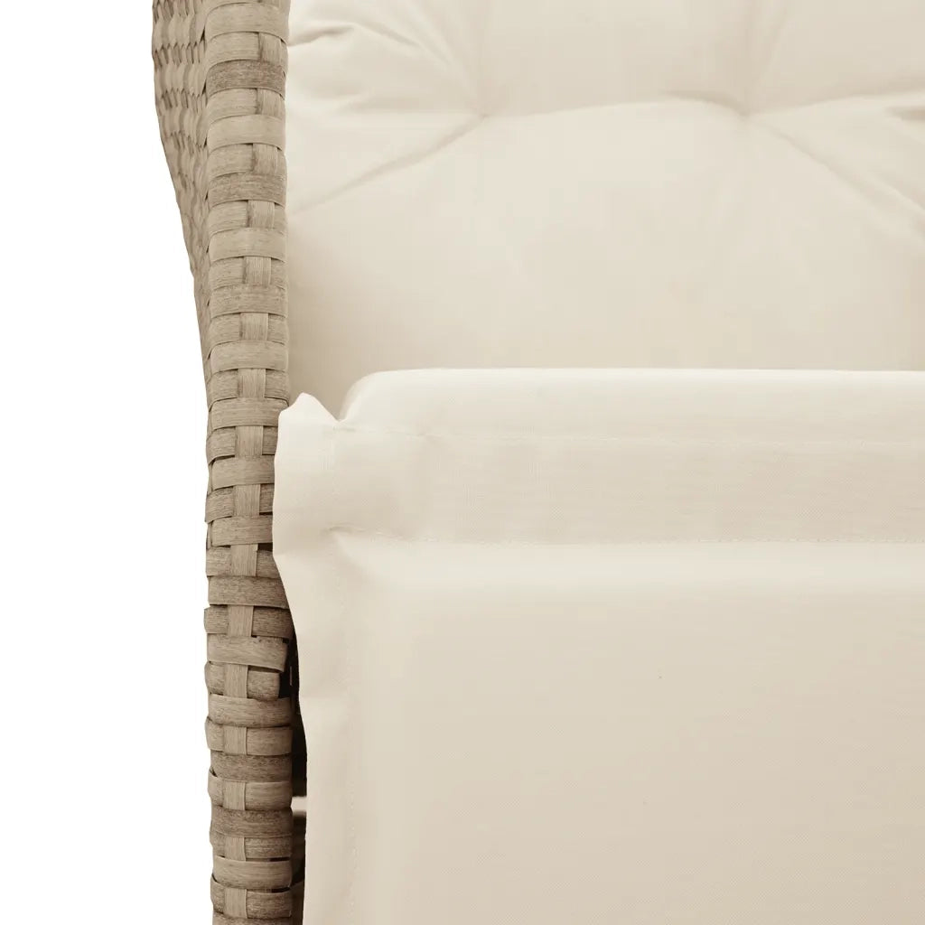 Sedia Reclinabile da Giardino | Sedie da Esterno con Cuscini Beige in Polyrattan