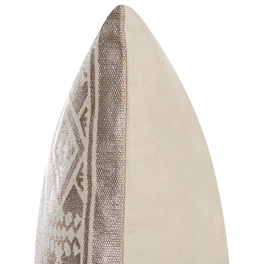Cuscino in cotone oro rosa 50 x 50 cm motivo geometrico metallizzato glamour