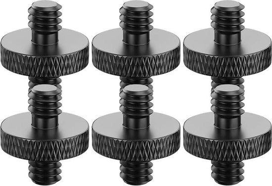Adattatore maschio 1/4 pollici su 1/4 pollici maschio viti per stativo - set da 6 - per tripodi - stativo per fotocamera - testa per stativo - monopode - testa a sfera.