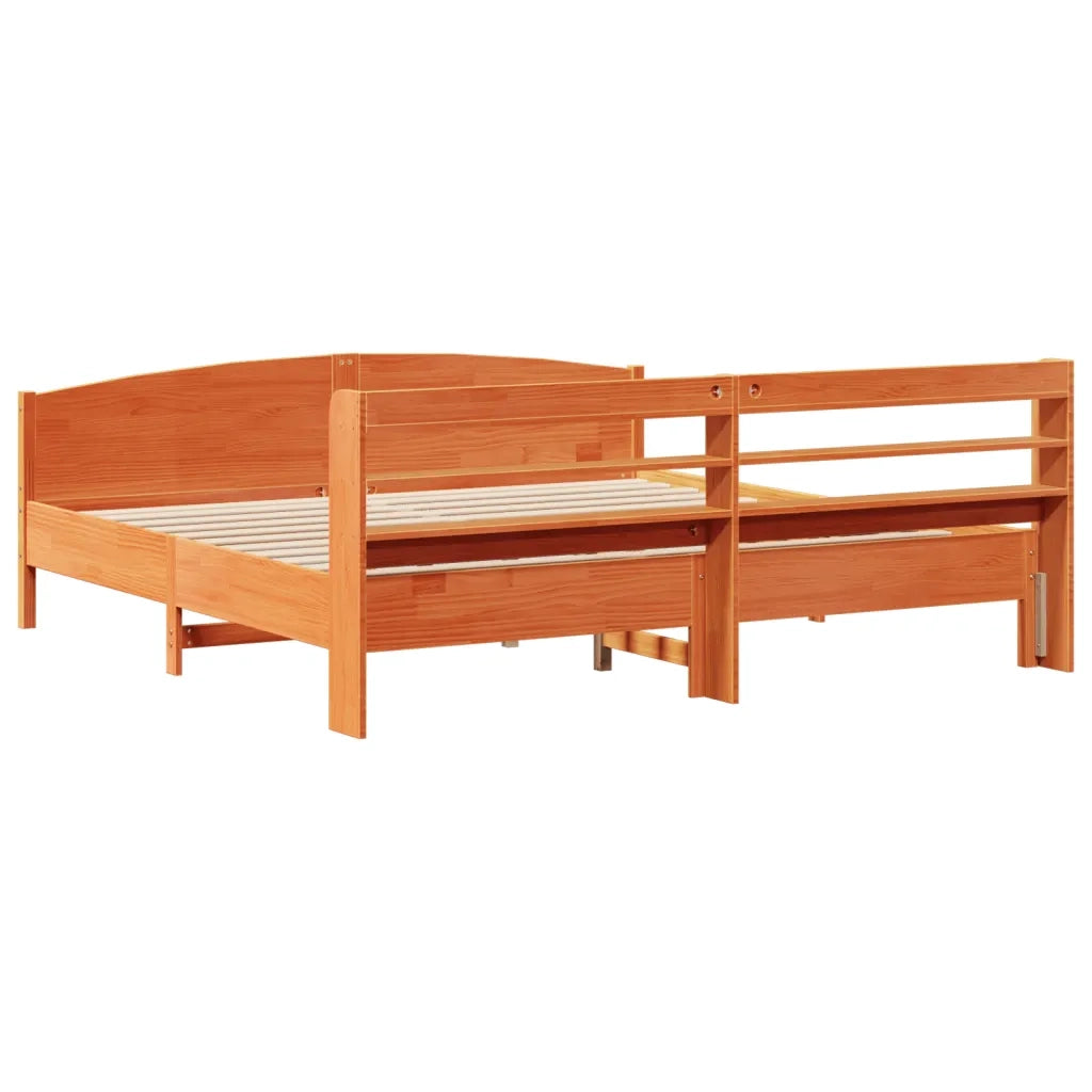 vidaXL Letto senza Materasso Marrone Cera 200x200 cm in Legno di Pino