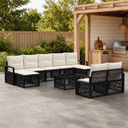 Set Divano da Giardino 10 pz Nero polyrattan 3435841
