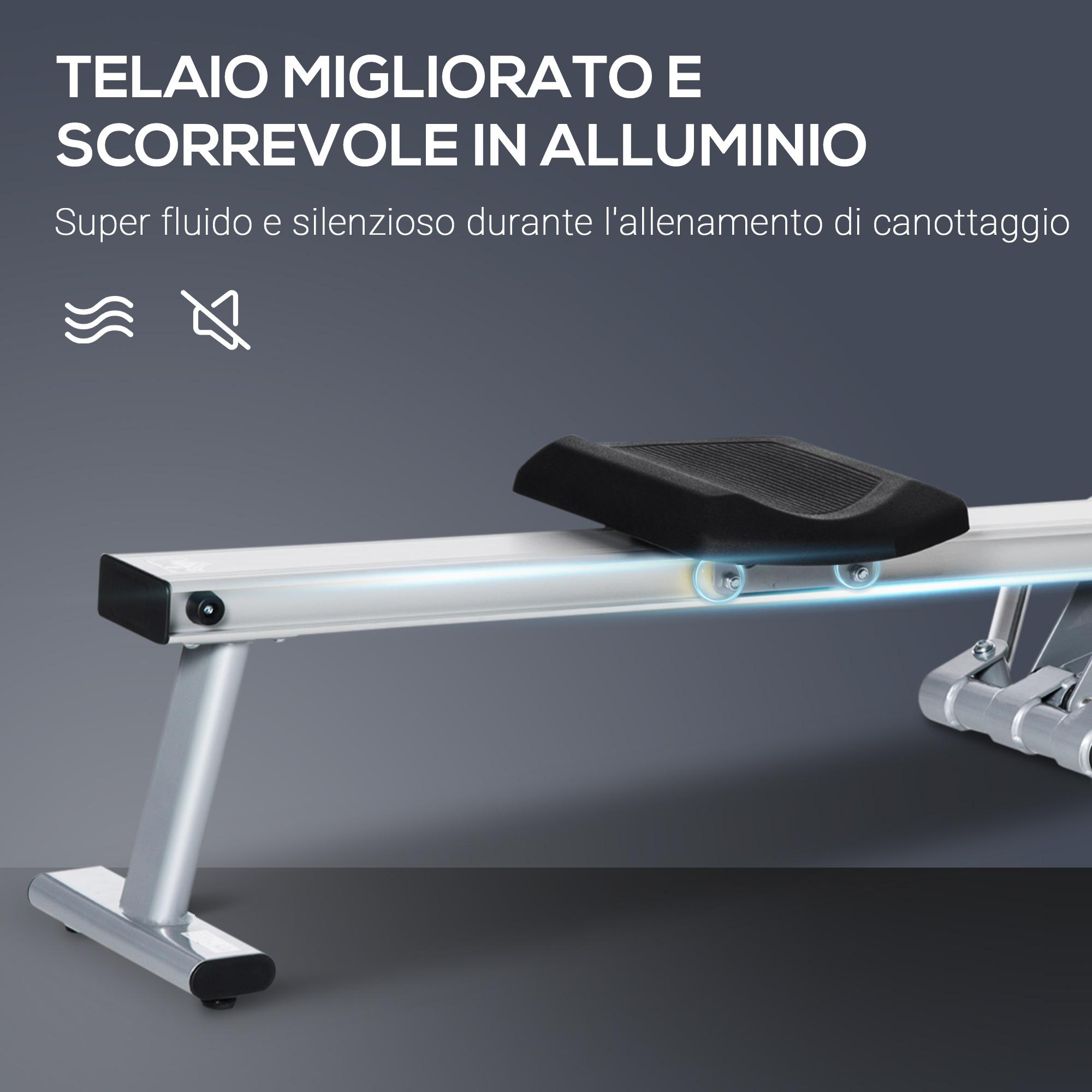 Vogatore 12 Resistenze 160x61x50 cm con Monitor in Alluminio e Acciaio