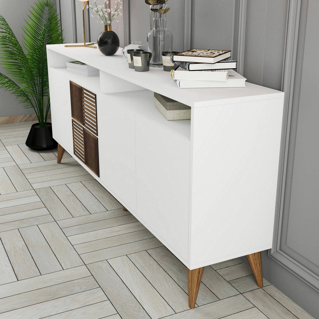 Madia Benjamin, Credenza 2 Ripiani, 180x35x79h cm Bianco