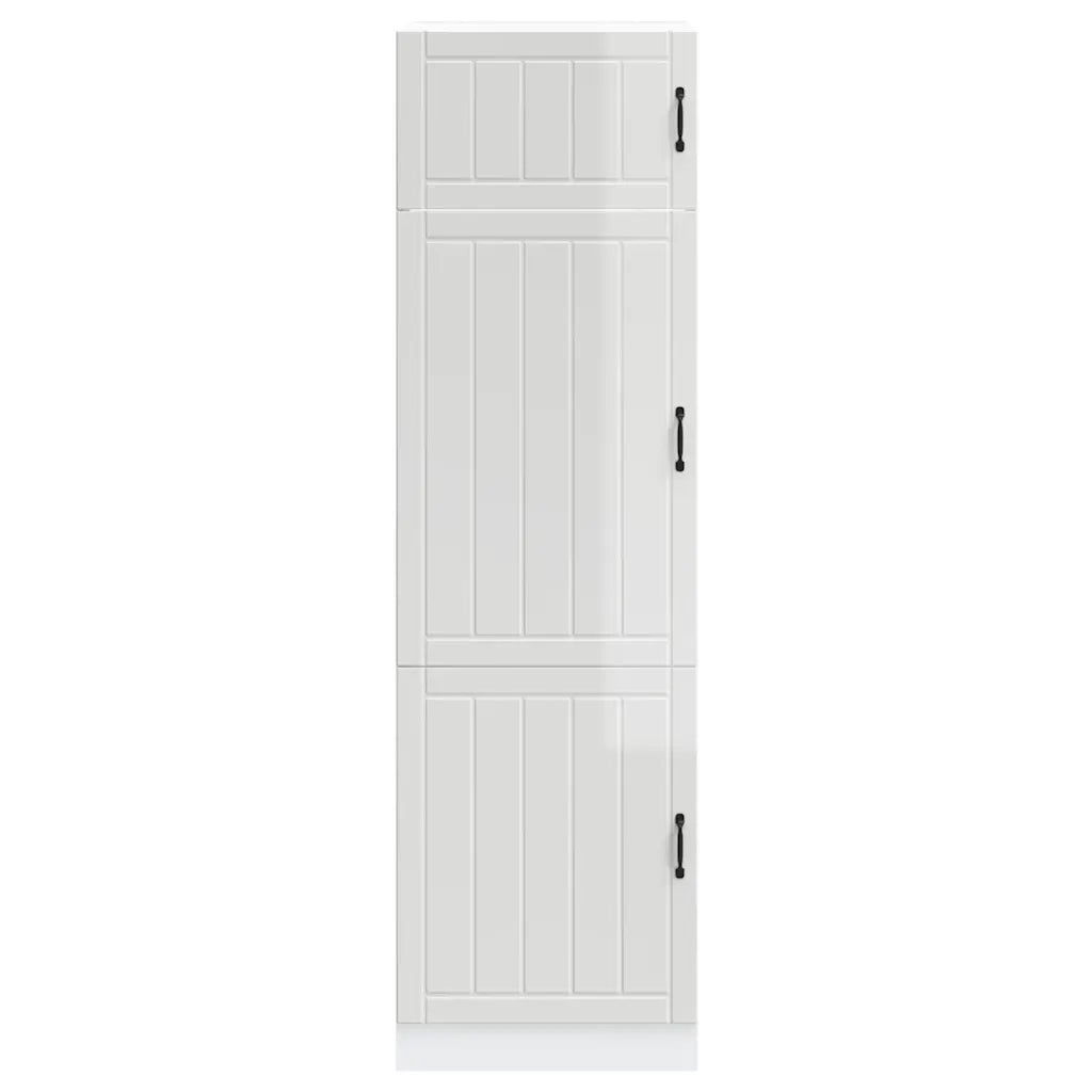 vidaXL Armadio da Cucina Lucca Bianco Lucido in Legno Multistrato