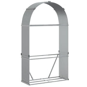 Portalegna chiaro 120 x 45 x 210 cm acciaio zincato grigio 02_0043809