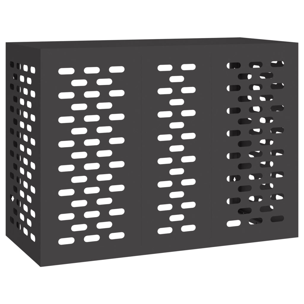 Copertura per Condizionatore Nera 110x50x80 cm Acciaio
