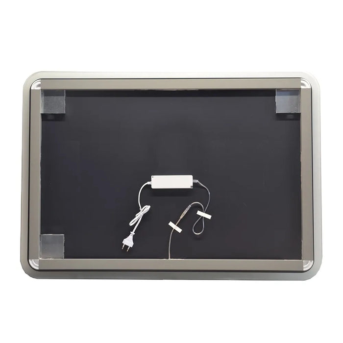 Specchio retroilluminato LED 80x60 installazione reversibile e angoli tondi