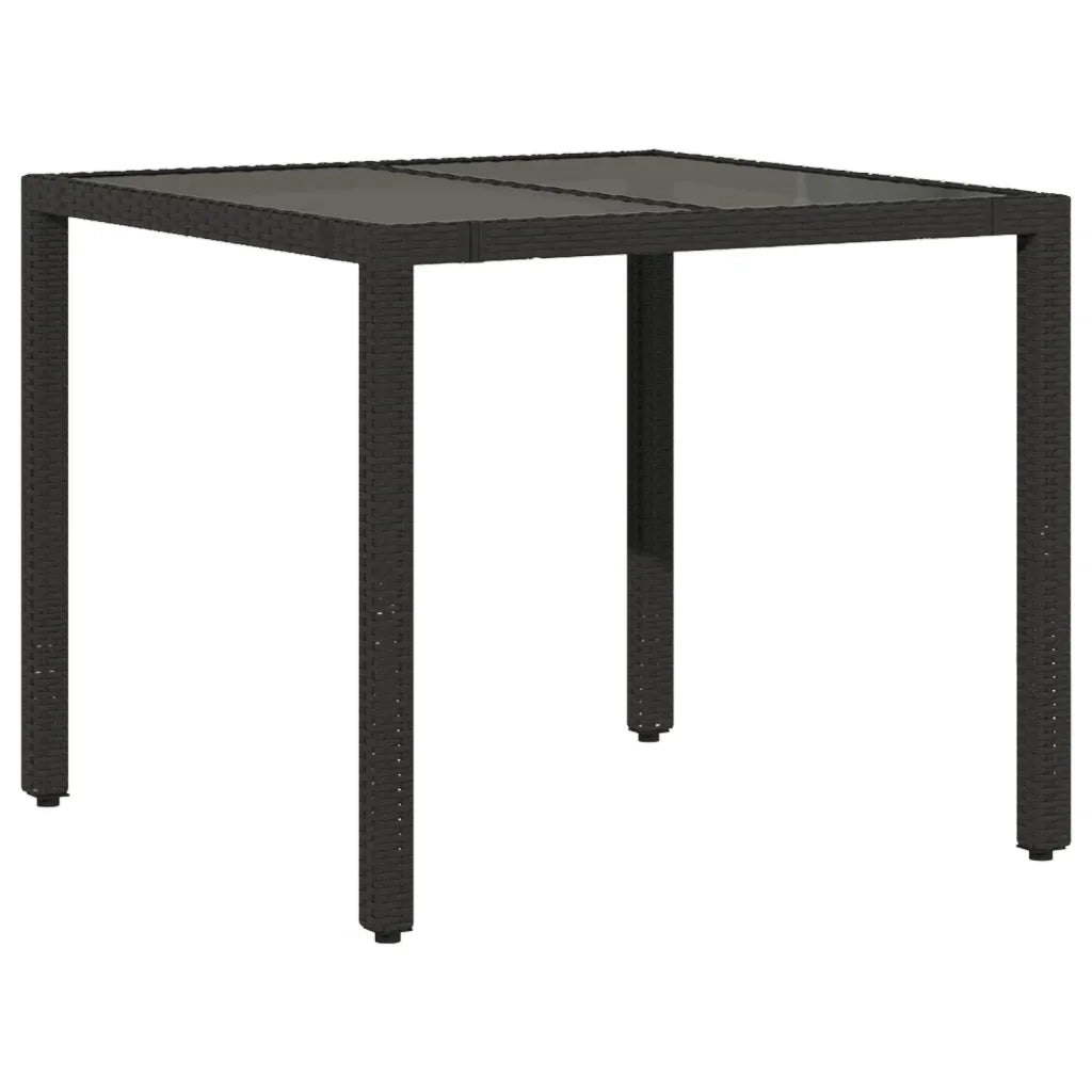 Set da Pranzo da Giardino 5 pz Nero con Cuscini in Polyrattan