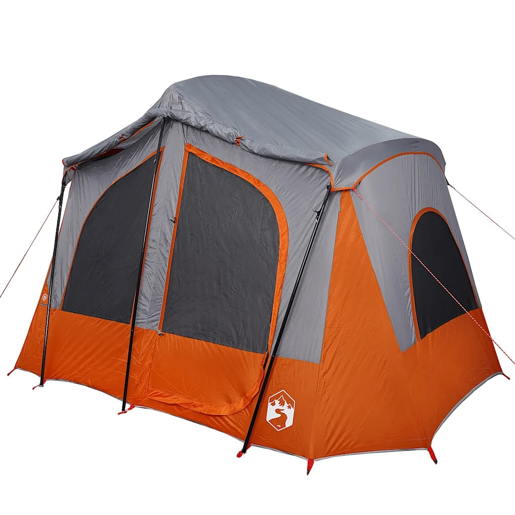 Tenda Campeggio Cabina 5 Persone Grigio Arancione Impermeabile 94754