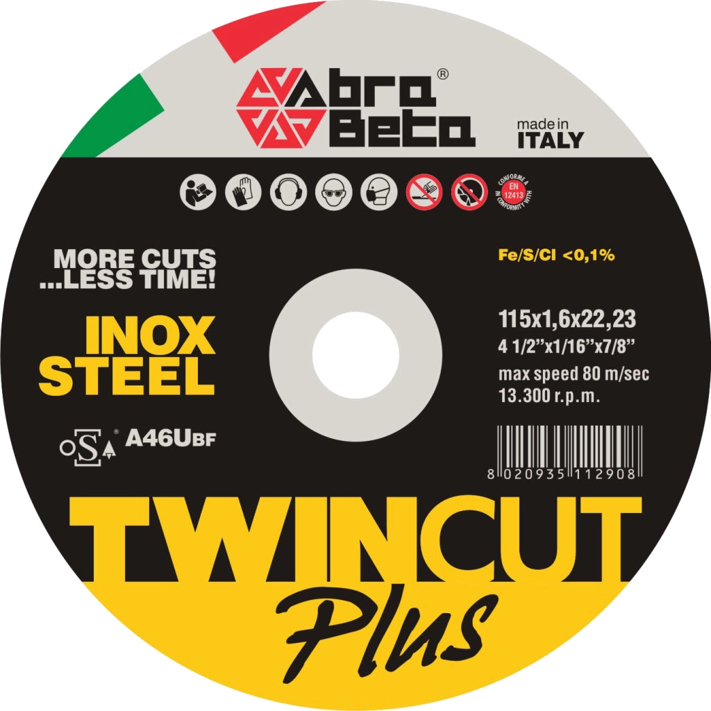 ABRABETA DISCO P/FERRO TWIN CUT PLUS 115X1,6 MM- 50,0 pz