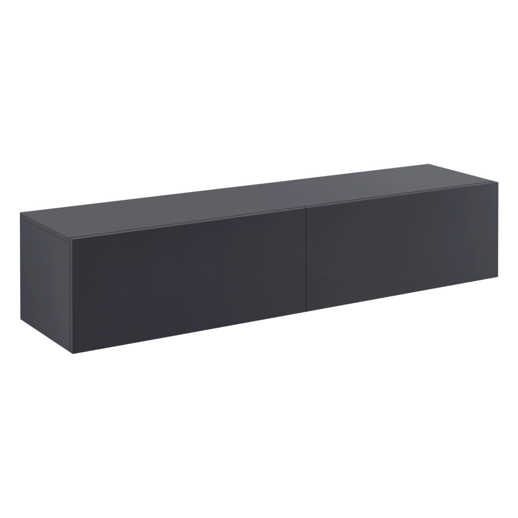 Mobile Pensile Porta TV Evaton da Parete 140 x 33 x 30 cm - Grigio Scuro Opaco [en.casa]