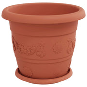 Set di 24 pratici vasi cilindrici per piante design moderno adatti per interni ed esterni 26 x 21,5 cm plastica rosso mattone 02_0056123