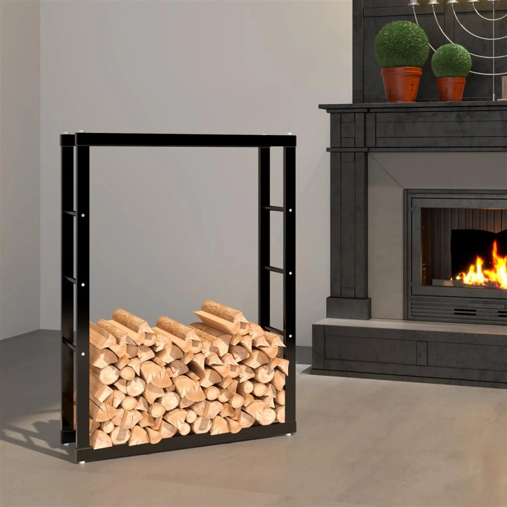 Portalegna, portalegna in metallo 80x25x100 cm