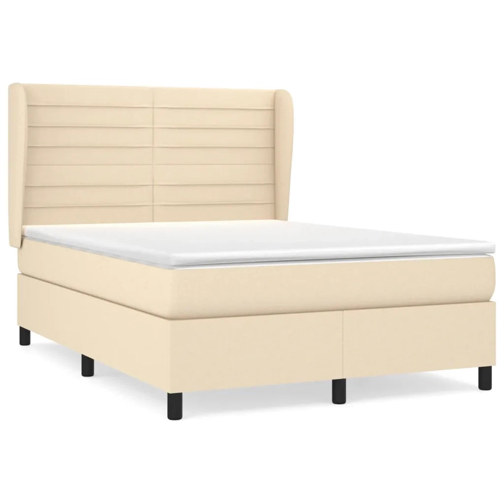 Giroletto a Molle con Materasso Crema 140x200 cm in Tessuto 3128050