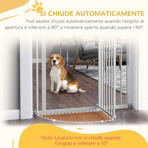 Cancelletto di Sicurezza per Cani Montaggio a Pressione Chiusura Automatica 76,2A cm Bianco
