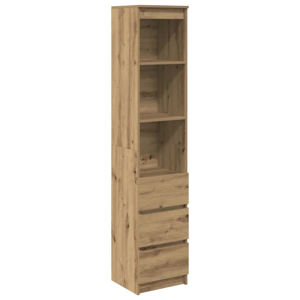 Credenza Alta Rovere Artigianale 37,5x35x180 cm in Truciolato