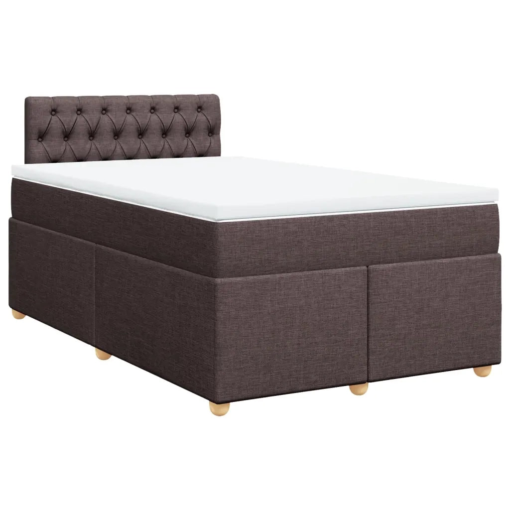 Giroletto a Molle con Materasso Marrone Scuro 120x200cm Tessuto