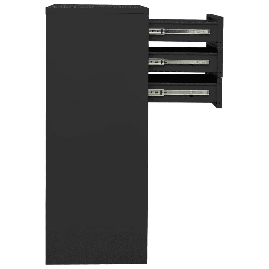 Armadio Ufficio con Fioriera Antracite 90x40x125 cm in Acciaio