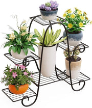 Stand per piante metallica - stand per fiori per salotto camera interna esterna balcone giardino terrazza - nero