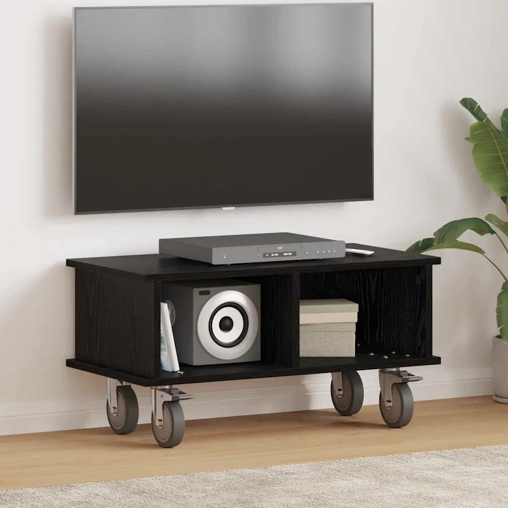 Supporto TV Rovere Nero 68,5 x 35 x 35 cm Legno multistrato 891041