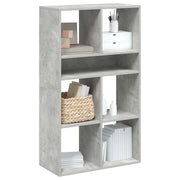 Libreria-Scaffale per Libri-Mobile di Stoccaggio Grigio Cemento 66x31x112 cm in Legno Multistrato