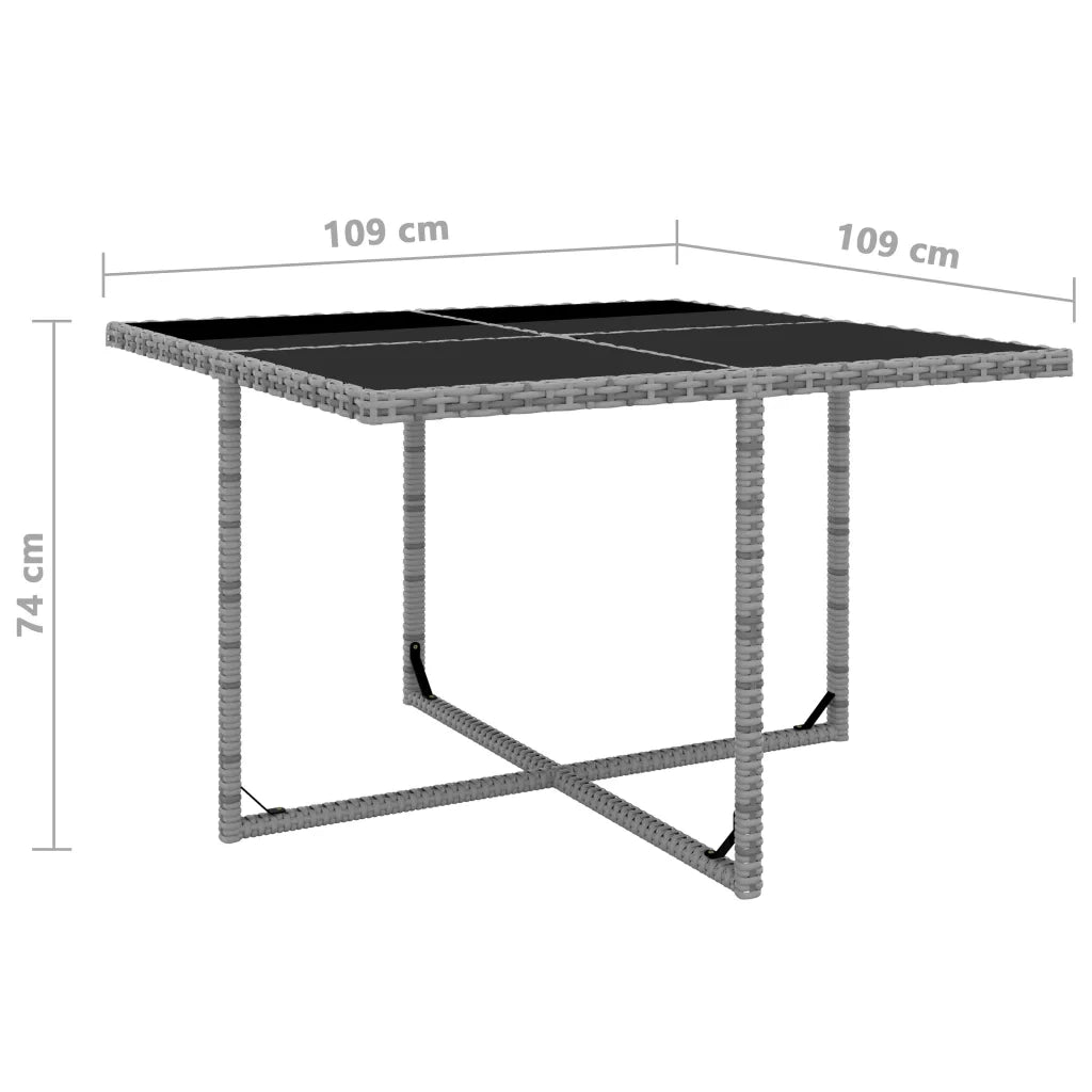 Set da Pranzo da Giardino 9 pz e Cuscini Polyrattan Antracite cod mxl 34584
