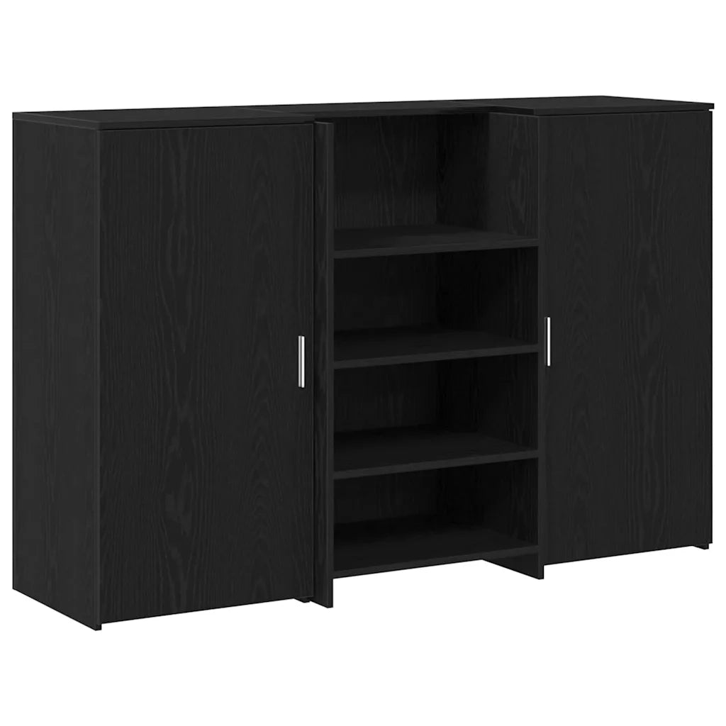Banco Reception Rovere Nero 155x50x103,5 cm Legno Multistrato