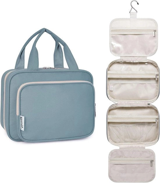 Borsa da Viaggio per Bagno e Lavanderia - Grigio Blu (Medio) Organizzatore di Cosmetici e Accessori per Viaggio
