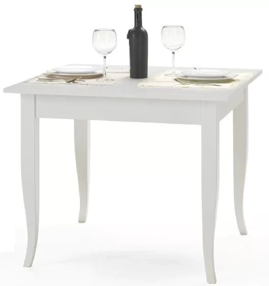 Tavolo fisso laccato bianco opaco (80x80) (1238) - Mobili 2G