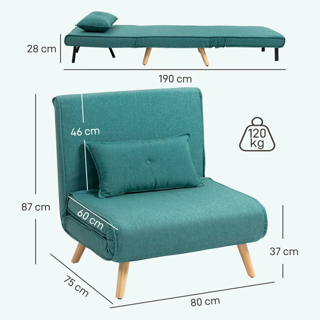 Divano letto a scomparsa 1 posto con cuscino ¨C zephmum ¨C verde