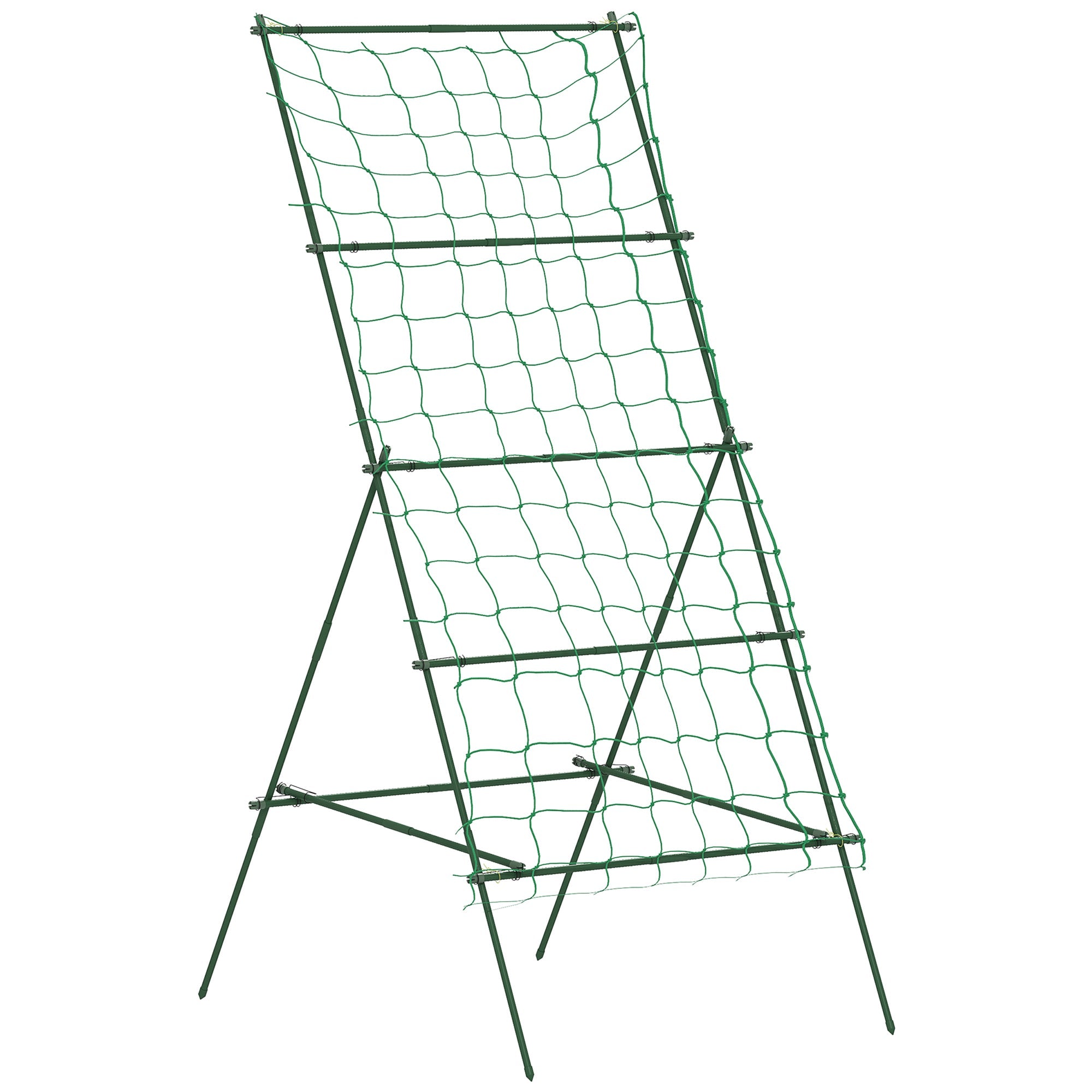 Supporto per Piante Rampicanti 101x133x227 cm a Livelli Regolabili con Rete in Acciaio PE e PP Verde