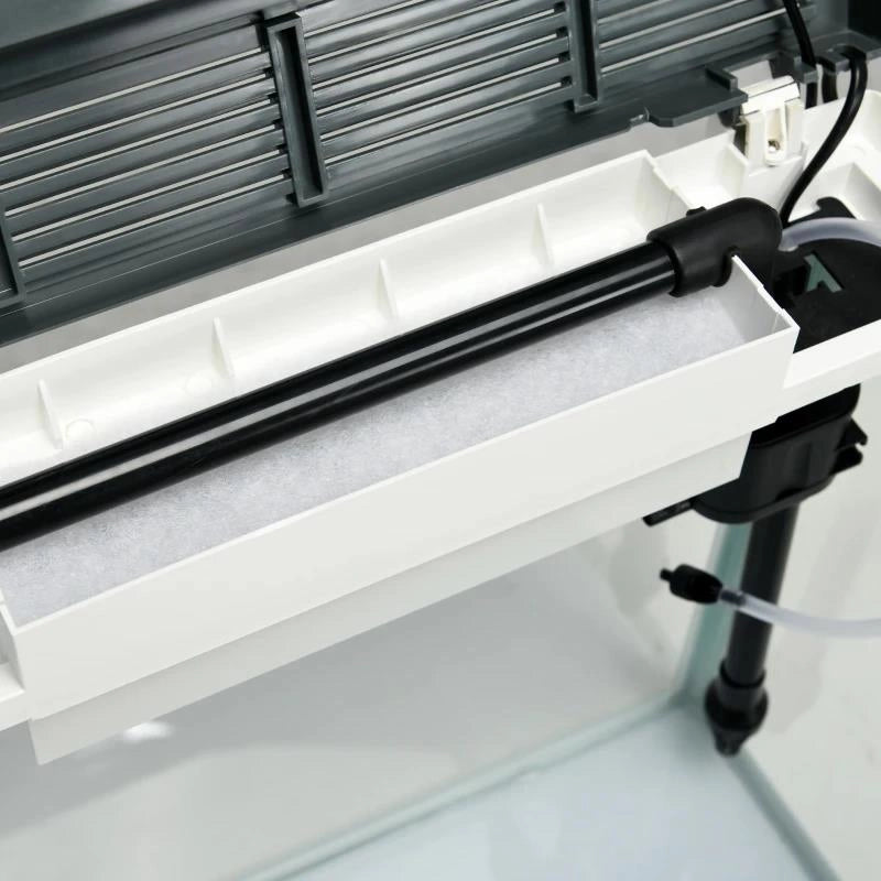 ACQUARIO 28L A ILLUMINAZIONE LED CON FORI DI VENTILAZIONE E POMPA, IN VETRO E ABS, 38X26X38CM