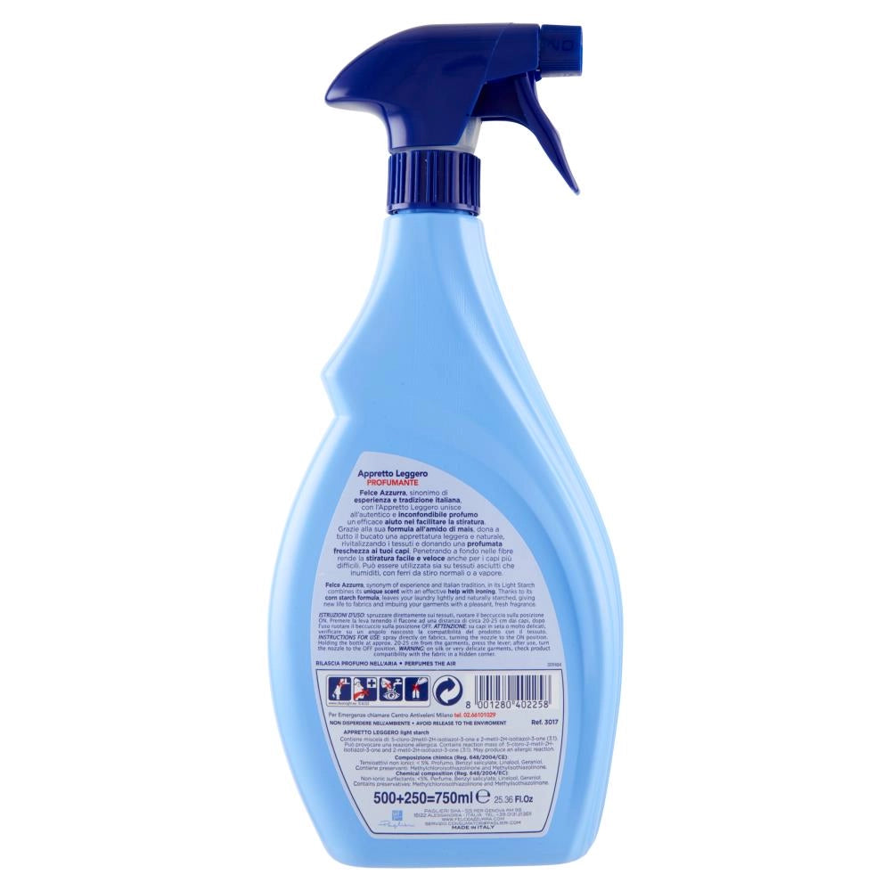 SET 3 FELCE AZZURRA APPRETTO LEGGERO STIRA VELOCE PROFUMO CLASSICO 750 ML
