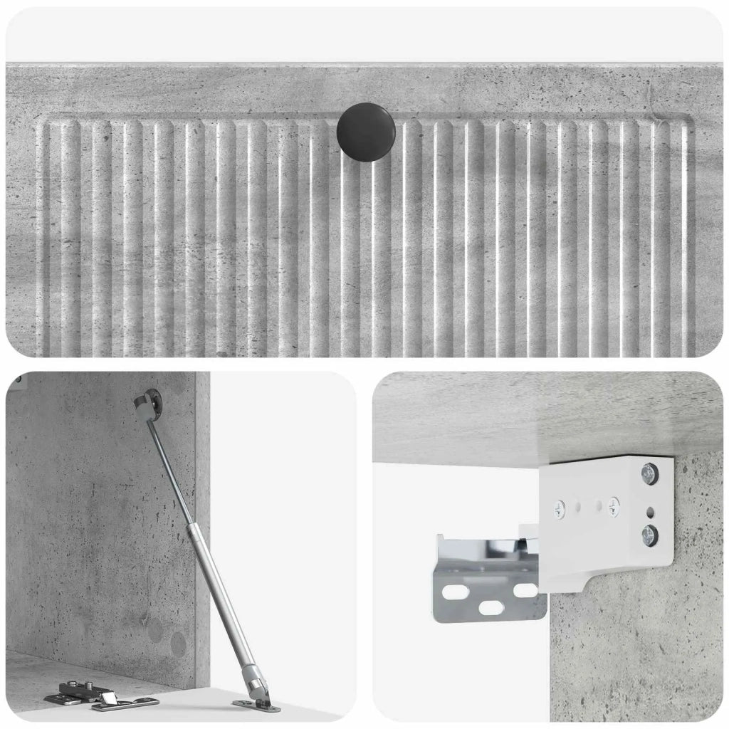Mobile Porta TV da Muro Grigio Cemento 78,5 x 31 x 30 cm 898038