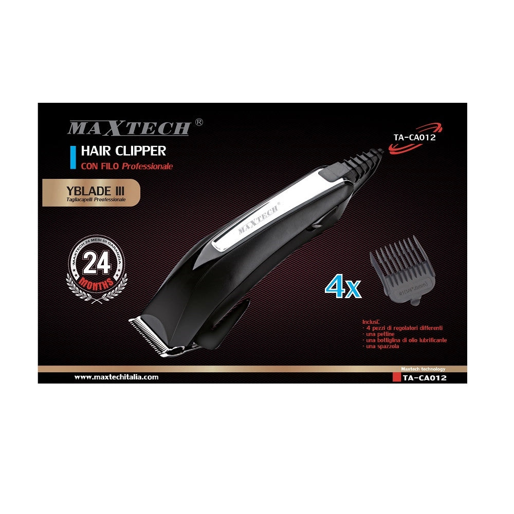 Trade Shop - Tagliacapelli Barba Uomo Regolabile Con Filo Con Spazzola 4x Maxtech Ta-ca012 -